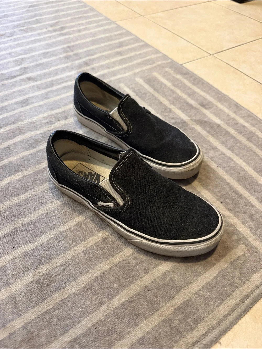 Vans Black Slip-On Canvas Loafers for Men
